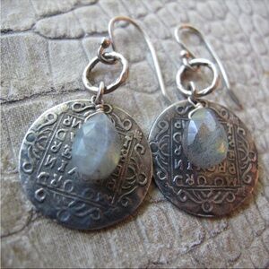 ⭐️Designer Riviera Silver Plate & Sterling Silver briolette labradorite earrings